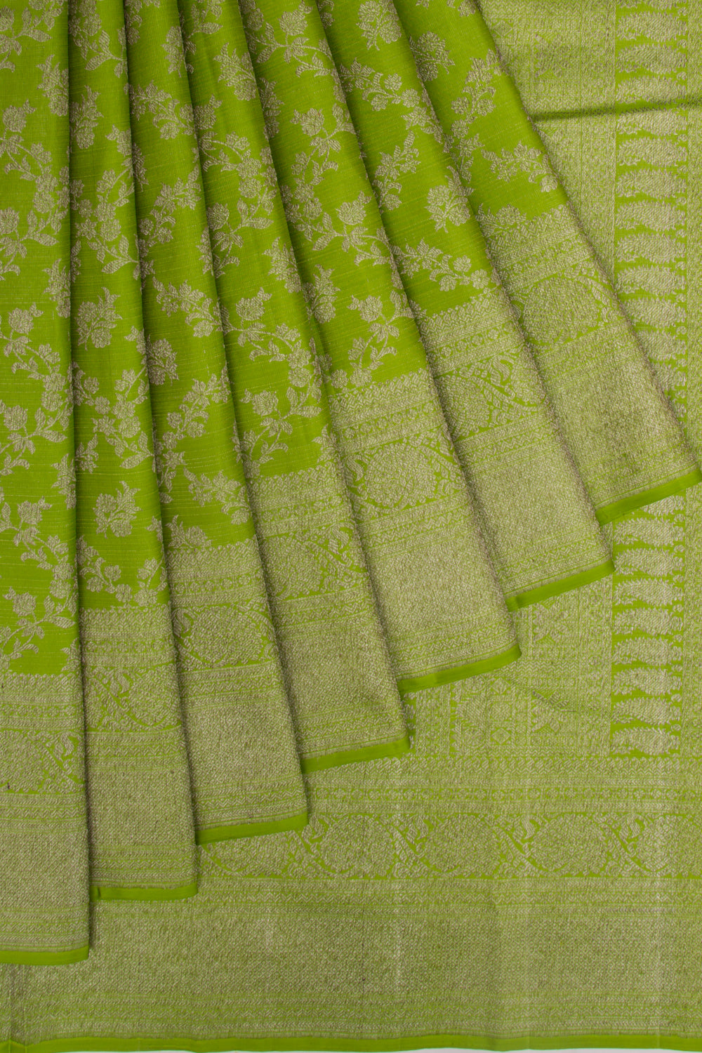Kanchipuram Silk Jaal Green Saree