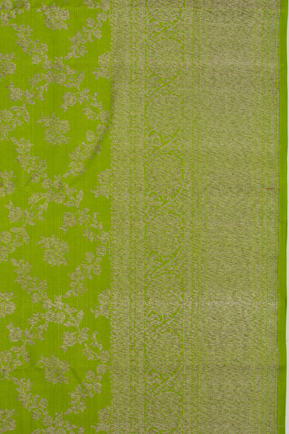 Kanchipuram Silk Jaal Green Saree