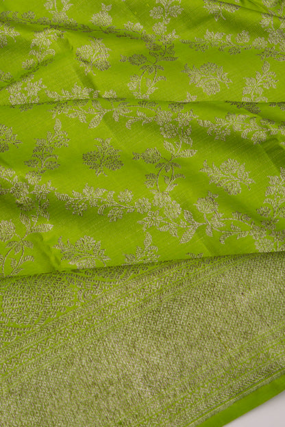 Kanchipuram Silk Jaal Green Saree
