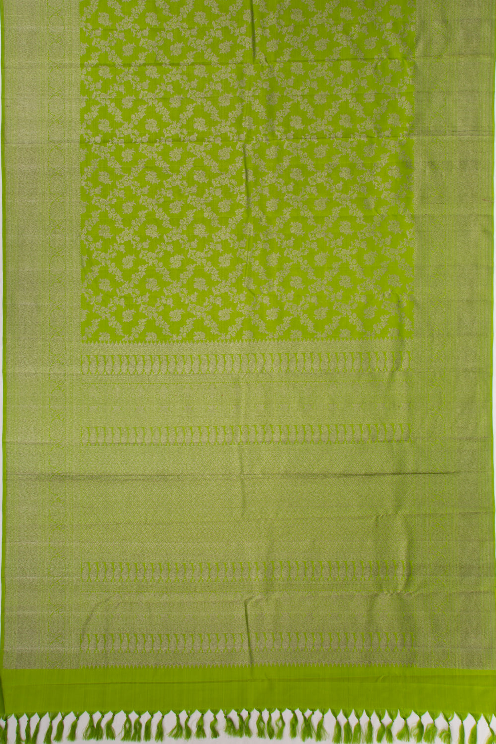 Kanchipuram Silk Jaal Green Saree