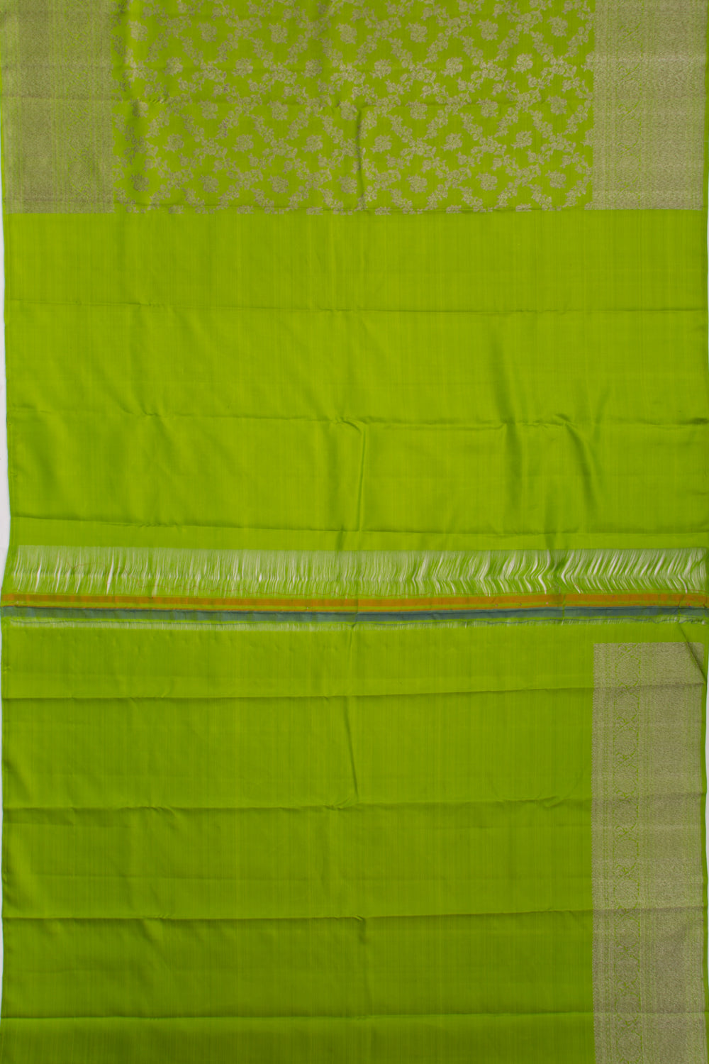 Kanchipuram Silk Jaal Green Saree