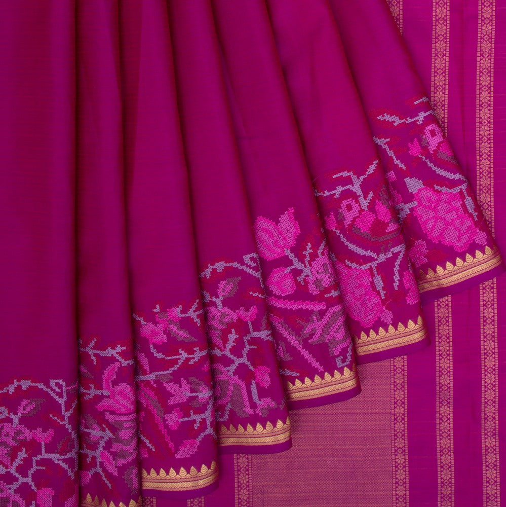 Soft Silk Plain Purple Saree