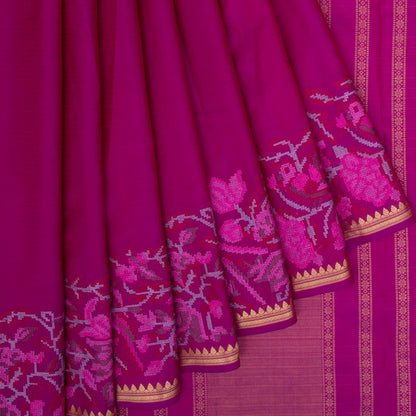 Soft Silk Plain Purple Saree