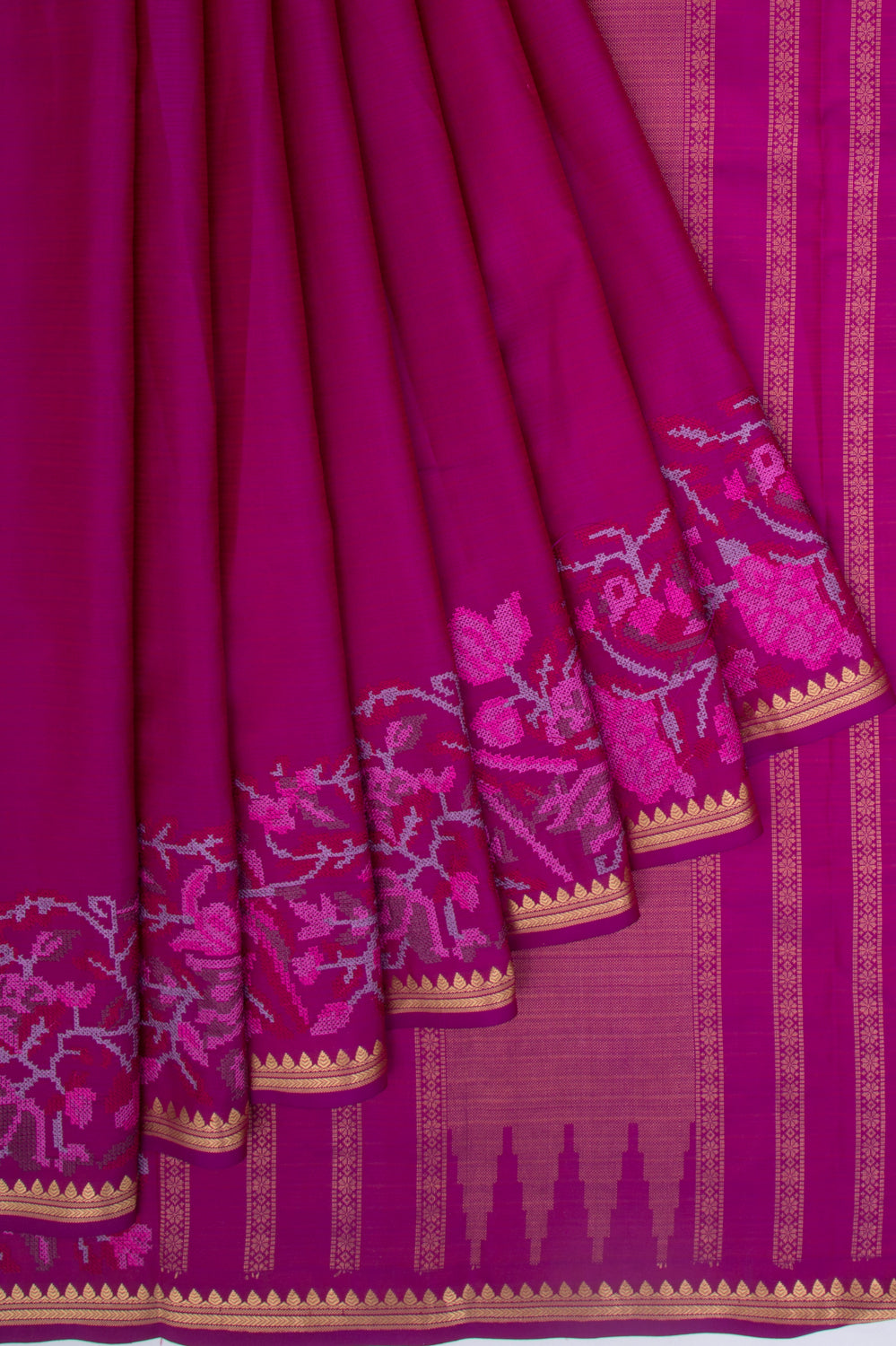 Soft Silk Plain Purple Saree