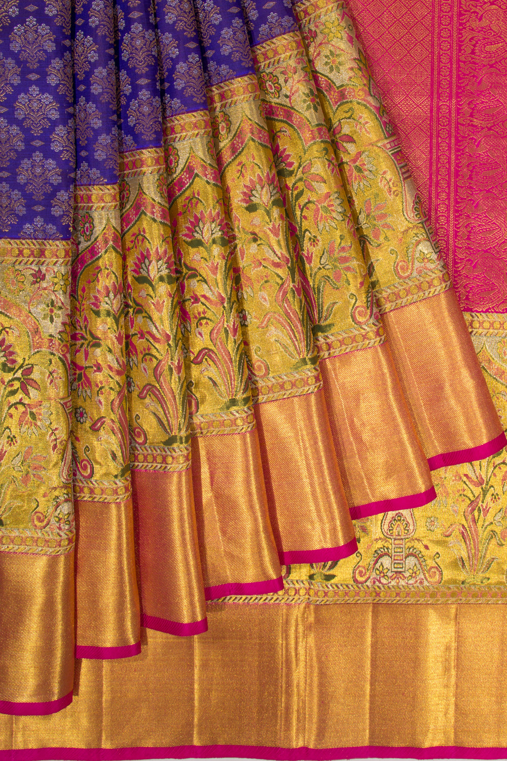 Kanchipuram Silk Brocade Royal Blue Saree