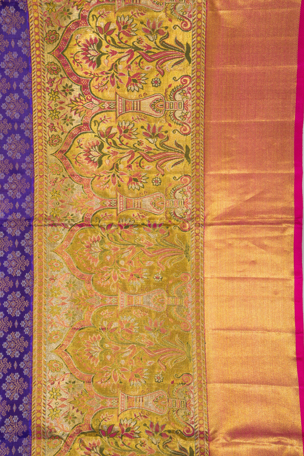 Kanchipuram Silk Brocade Royal Blue Saree