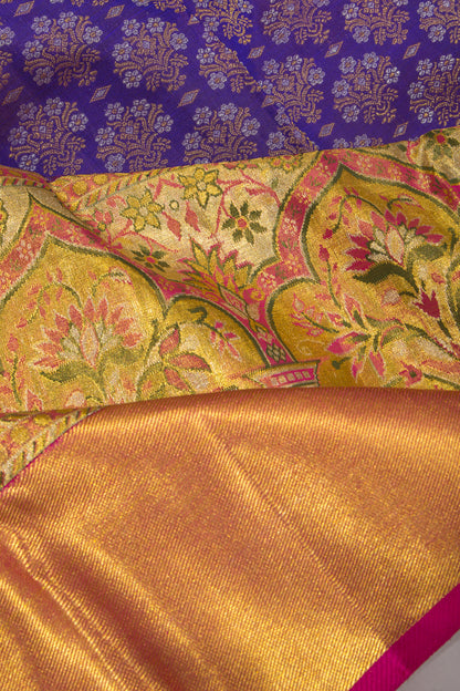 Kanchipuram Silk Brocade Royal Blue Saree