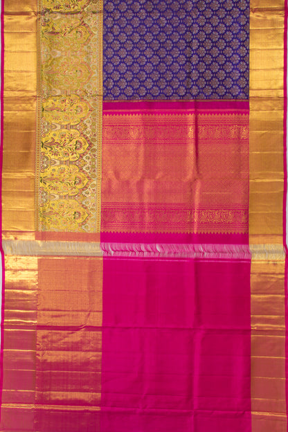 Kanchipuram Silk Brocade Royal Blue Saree