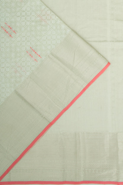 Linen Floral Embroidery Pastel Green Saree