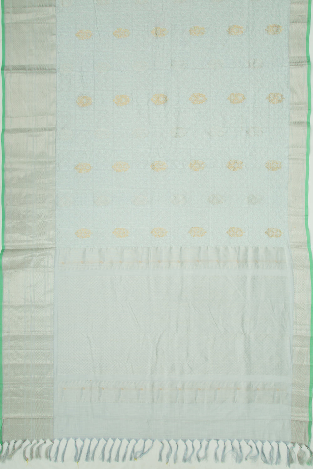 Linen Floral Embroidery Grey Saree