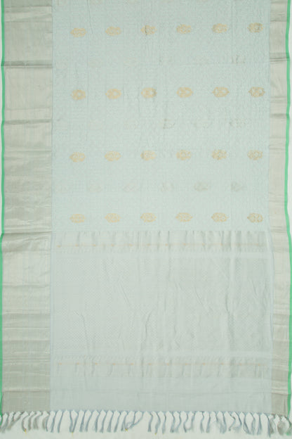 Linen Floral Embroidery Grey Saree