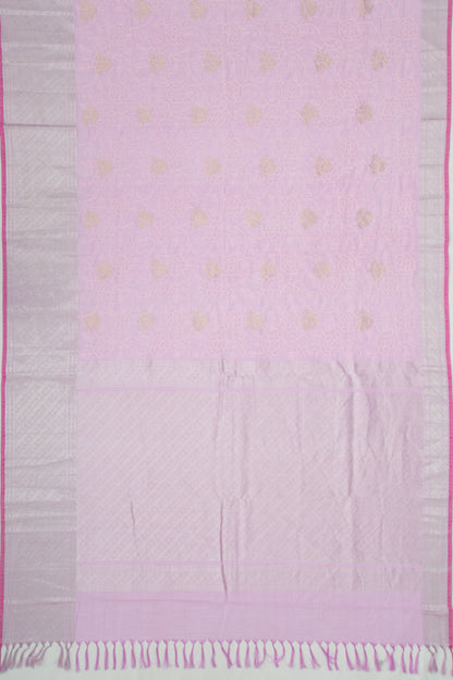 Linen Floral Embroidery Lavender Saree