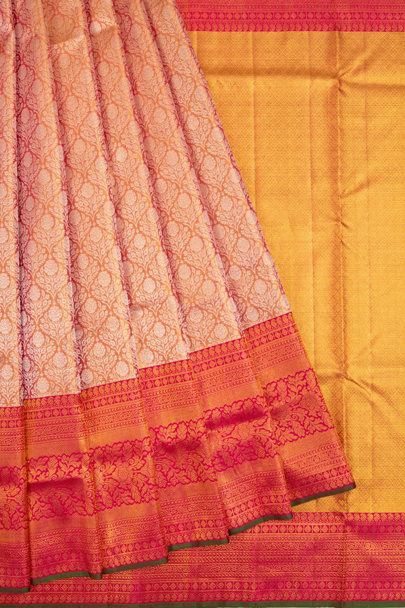 Kanchipuram Silk Tissue Brocade Lavender Saree