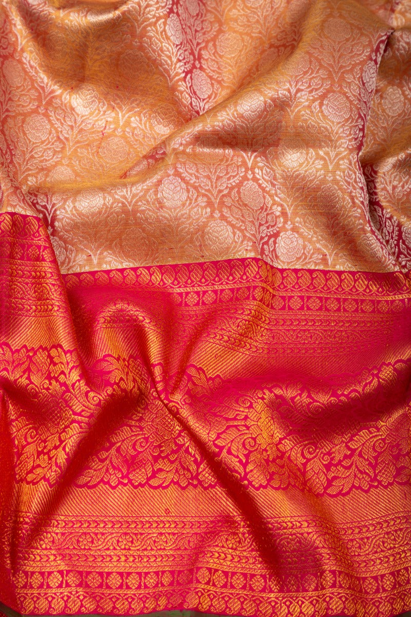 Kanchipuram Silk Tissue Brocade Lavender Saree