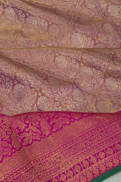 Kanchipuram Silk Tissue Brocade Lavender Saree