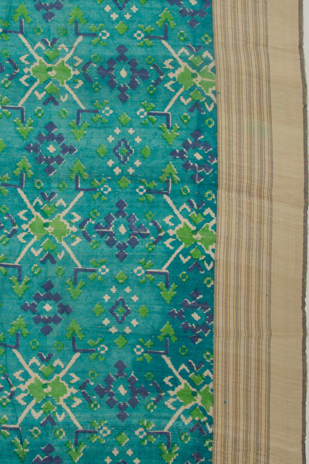 Tussar Printed Green Saree