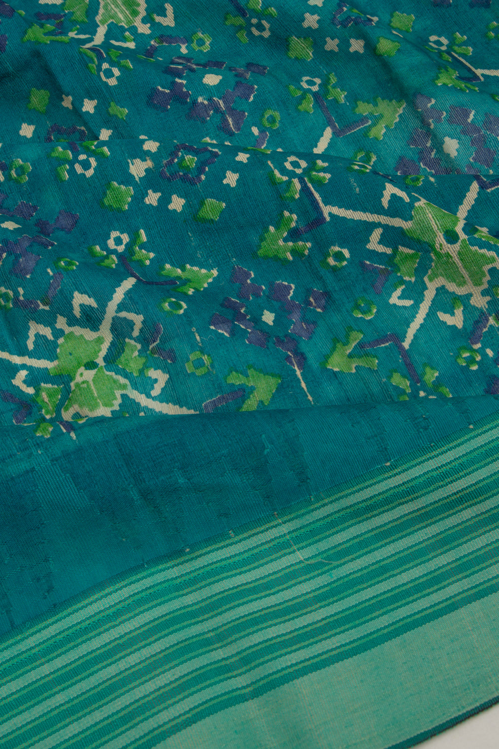 Tussar Printed Green Saree