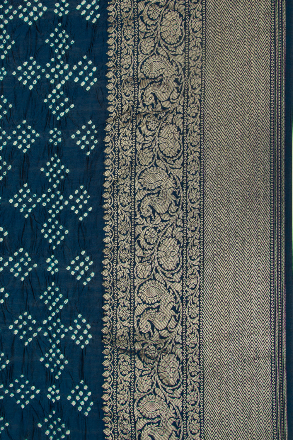 Chiniya Silk Bandhani Blue Saree