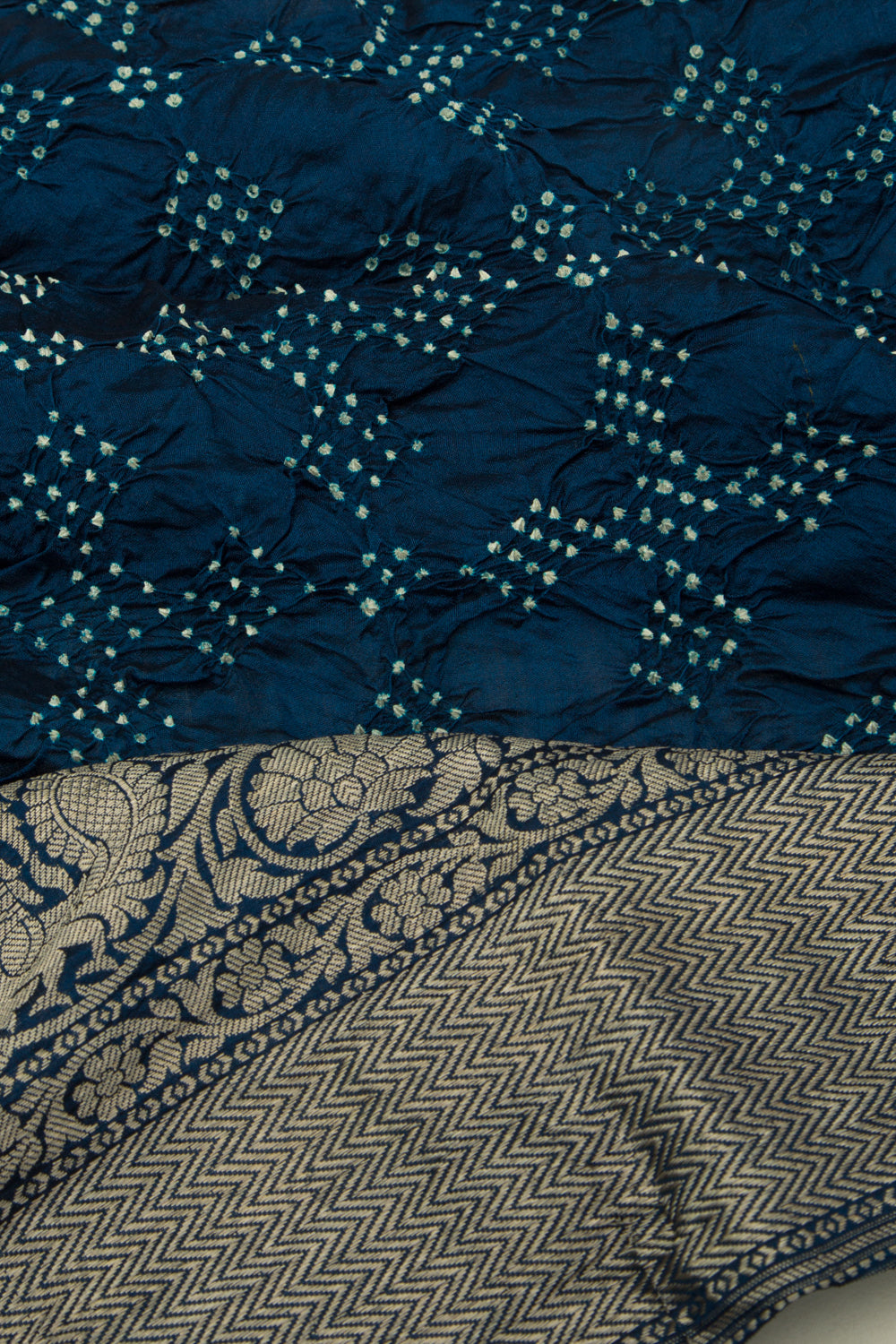 Chiniya Silk Bandhani Blue Saree