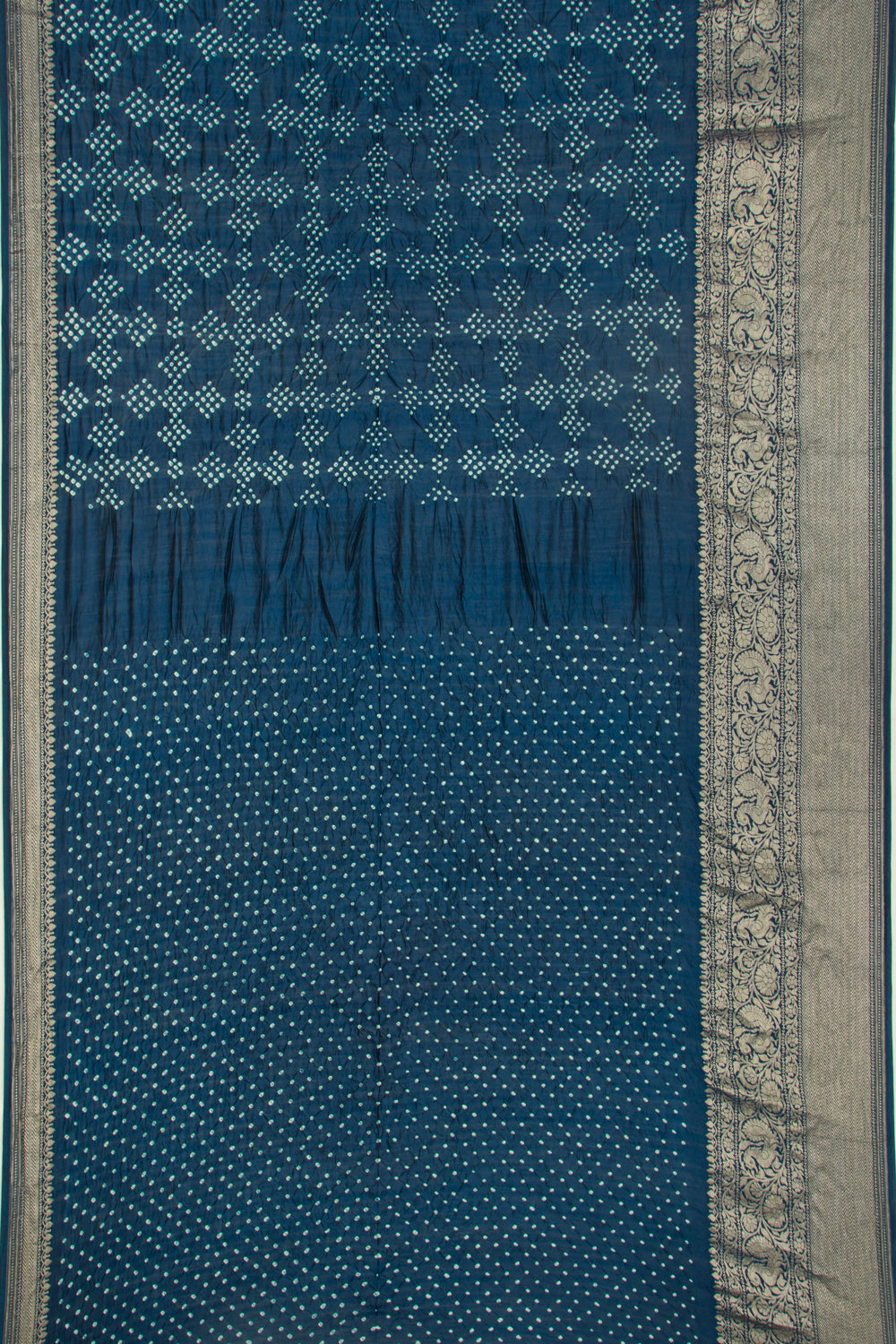 Chiniya Silk Bandhani Blue Saree