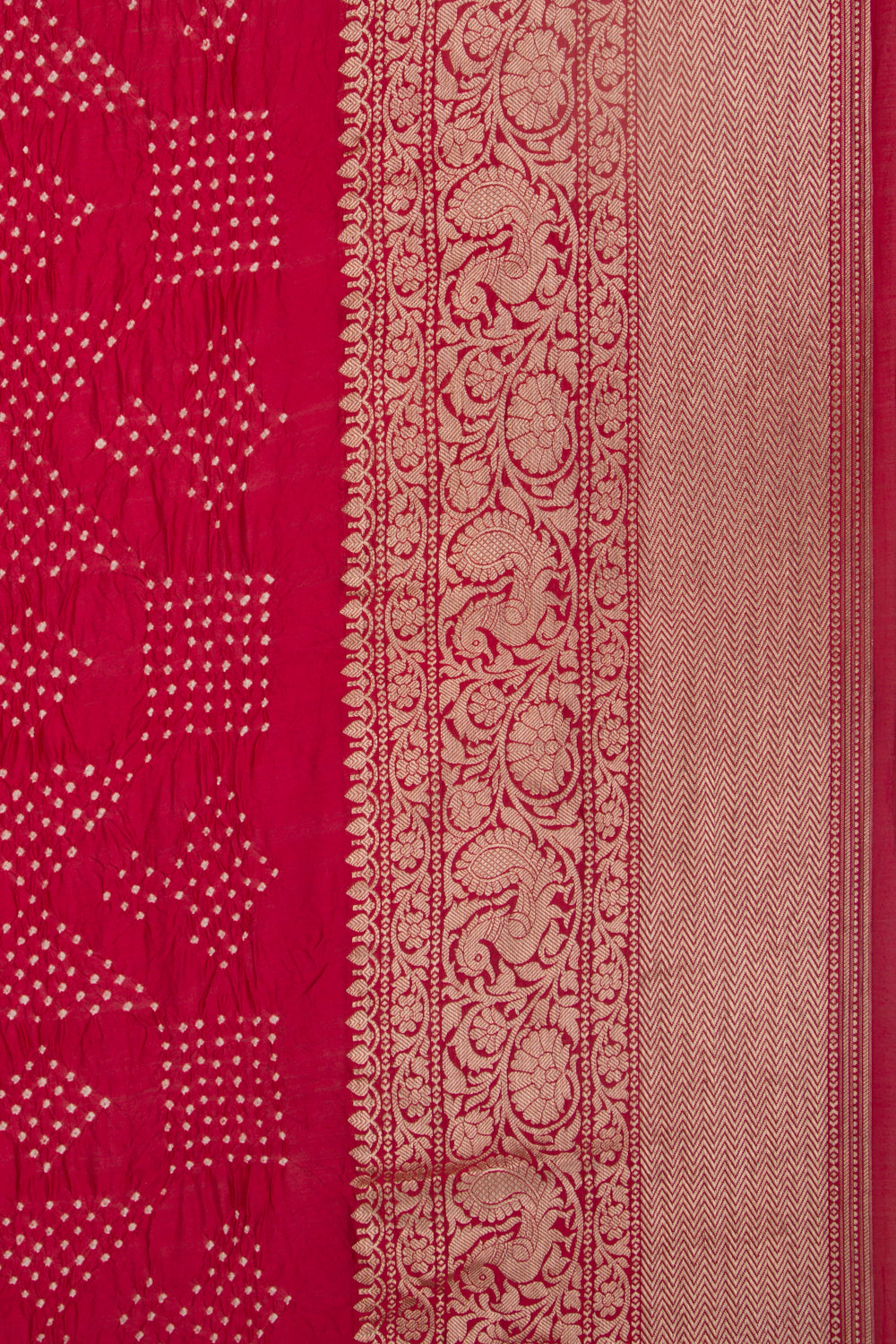 Banarasi Silk Bandhani Red Saree