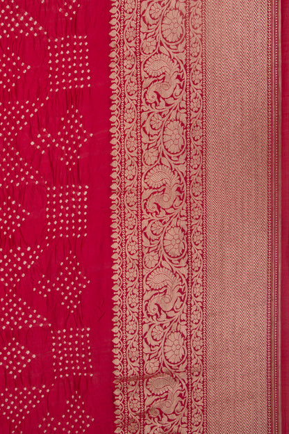 Banarasi Silk Bandhani Red Saree