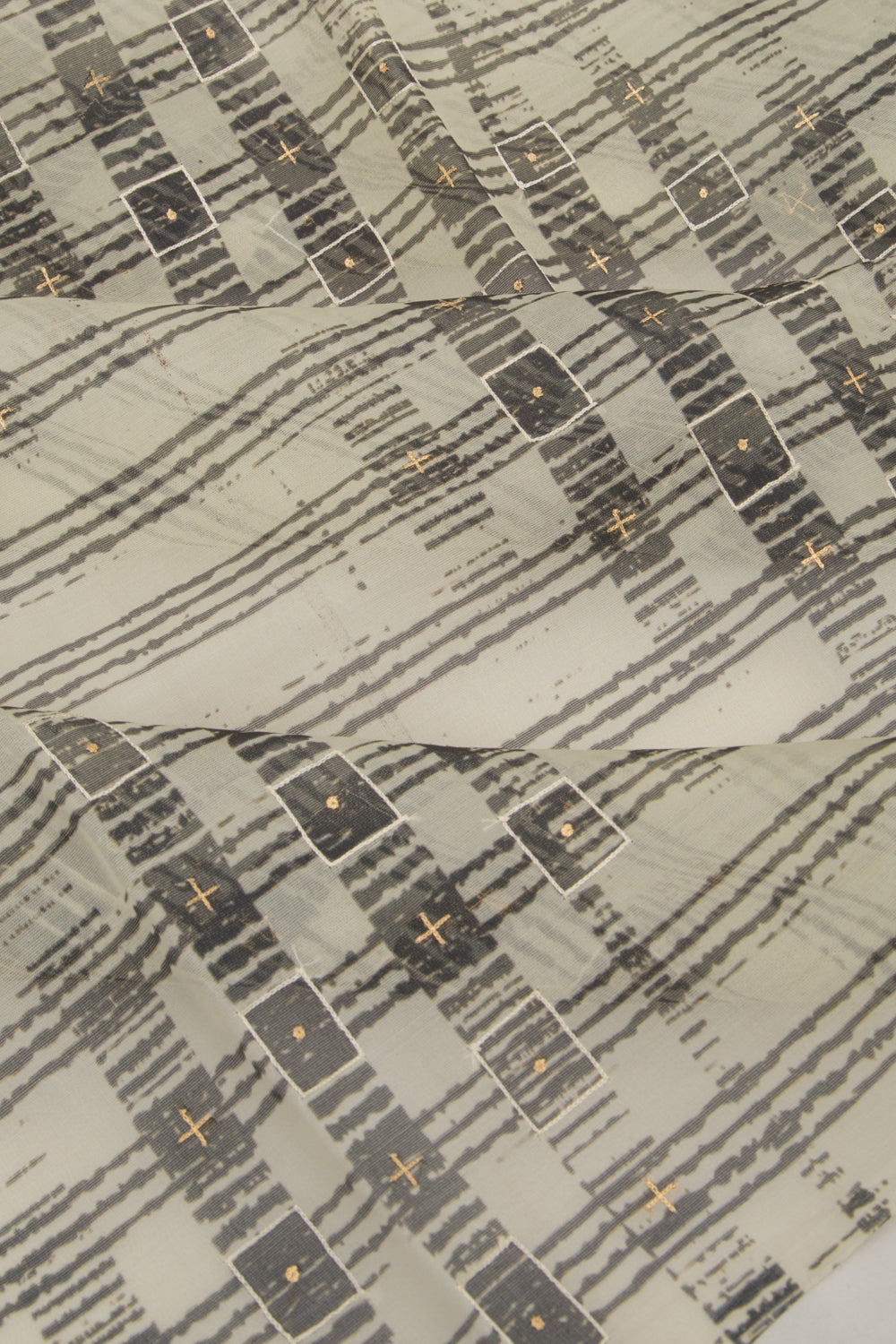Organza Embroidery And Printed Off White Saree