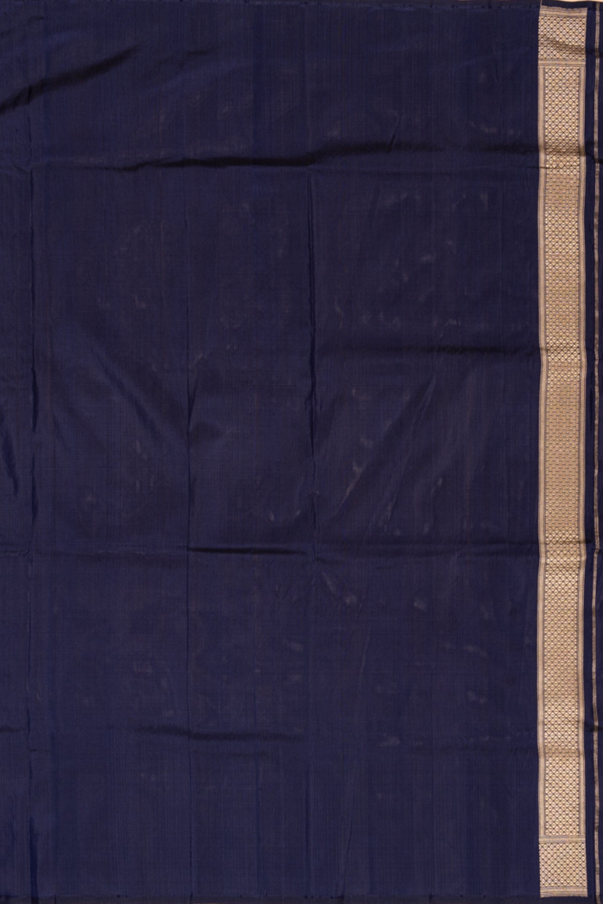 Banarasi Silk Criss Checks And Midnight Blue Saree