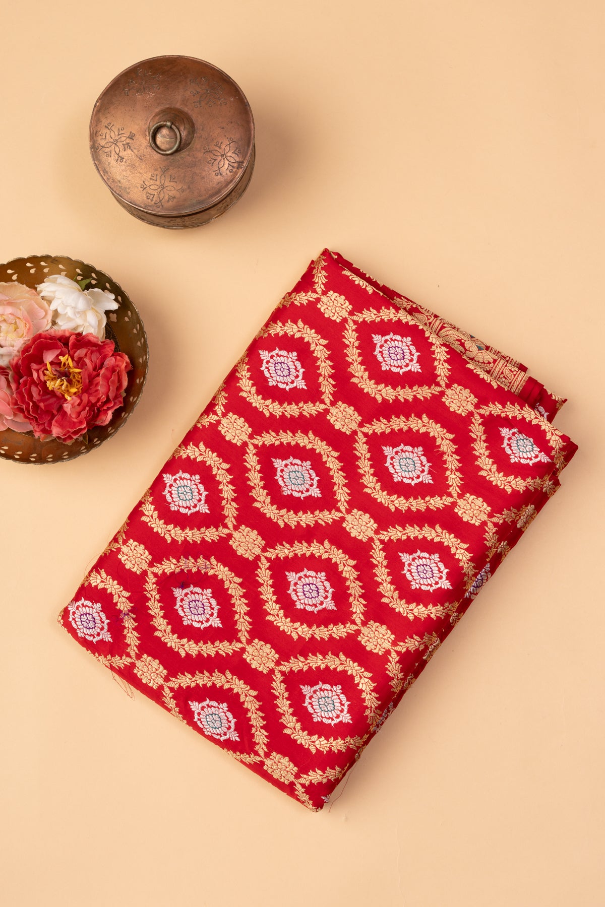 Banarasi Silk Brocade Red Saree