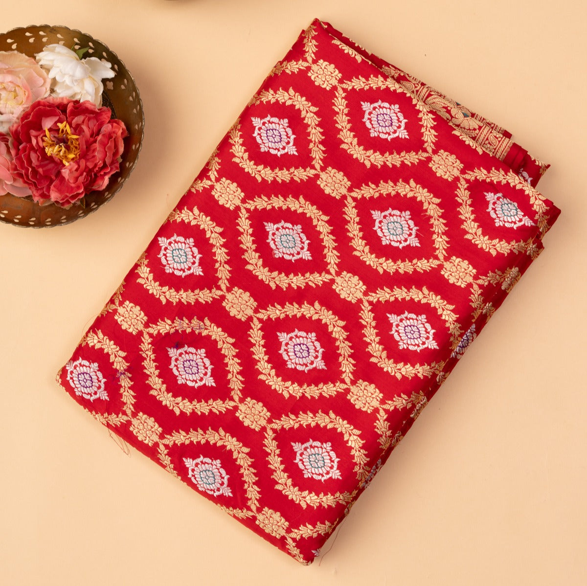 Banarasi Silk Brocade Red Saree