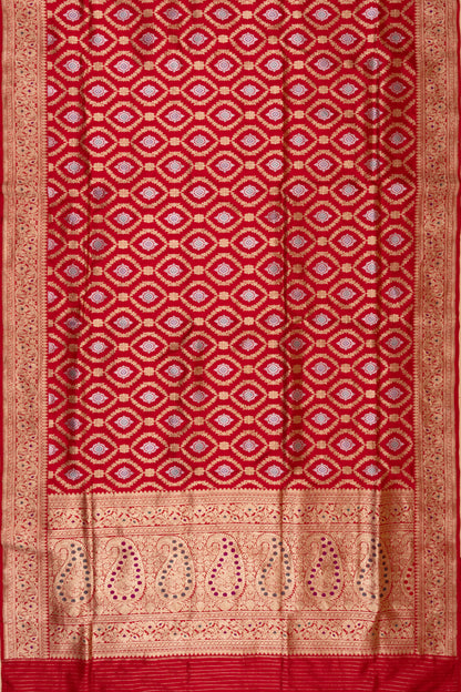 Banarasi Silk Brocade Red Saree