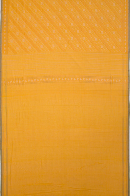 Banarasi Cotton Jaal Yellow Saree