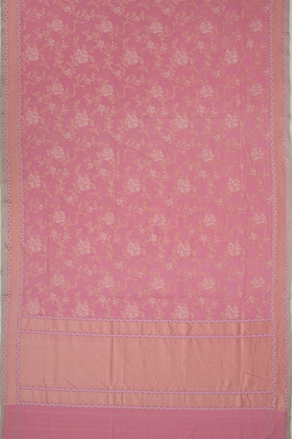 Banarasi Cotton Jaal Pink Saree