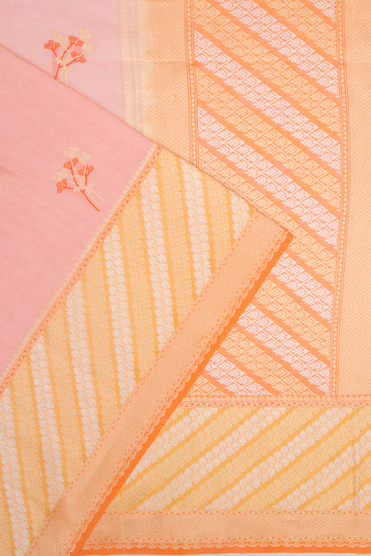 Banarasi Kora Organza Butta Baby Pink Saree