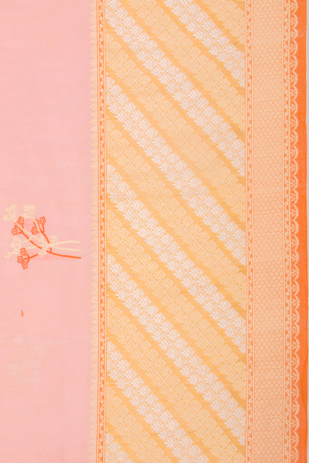 Banarasi Kora Organza Butta Baby Pink Saree