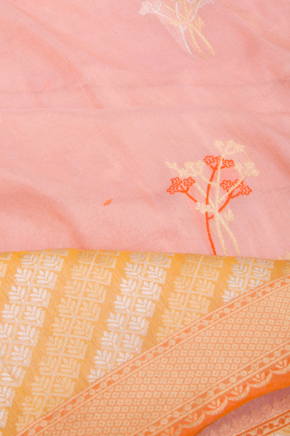 Banarasi Kora Organza Butta Baby Pink Saree