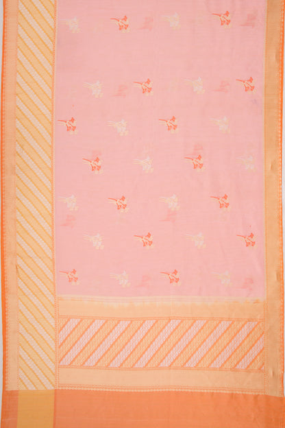 Banarasi Kora Organza Butta Baby Pink Saree