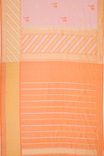 Banarasi Kora Organza Butta Baby Pink Saree