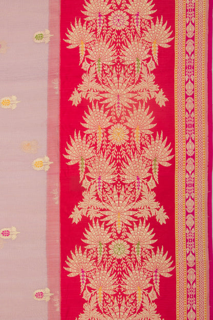 Banarasi Kora Organza Butta Lilac Saree