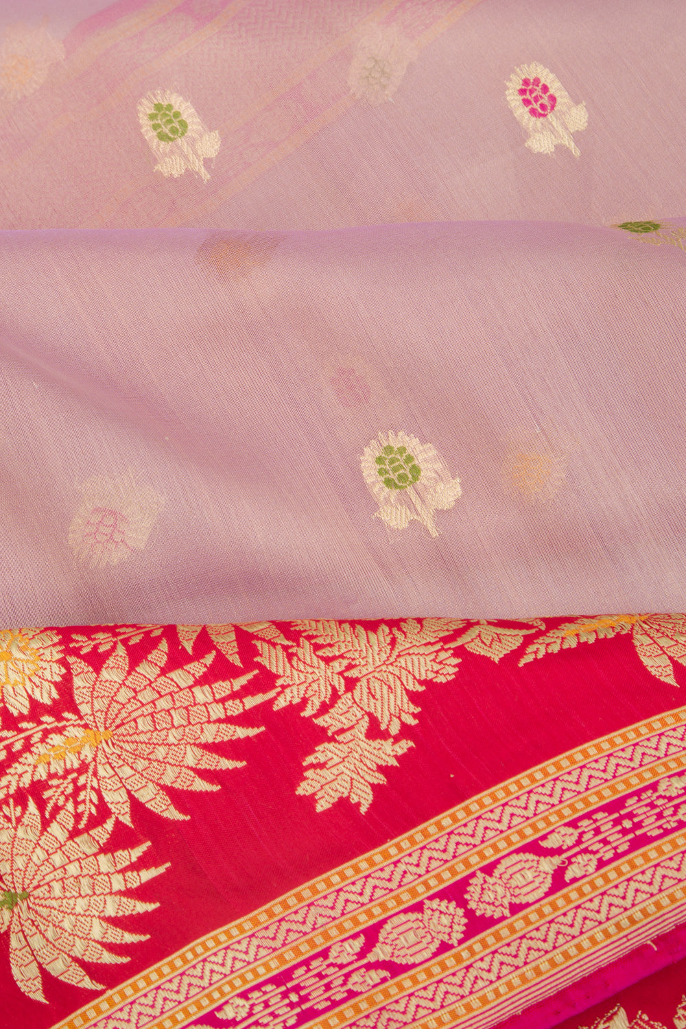 Banarasi Kora Organza Butta Lilac Saree