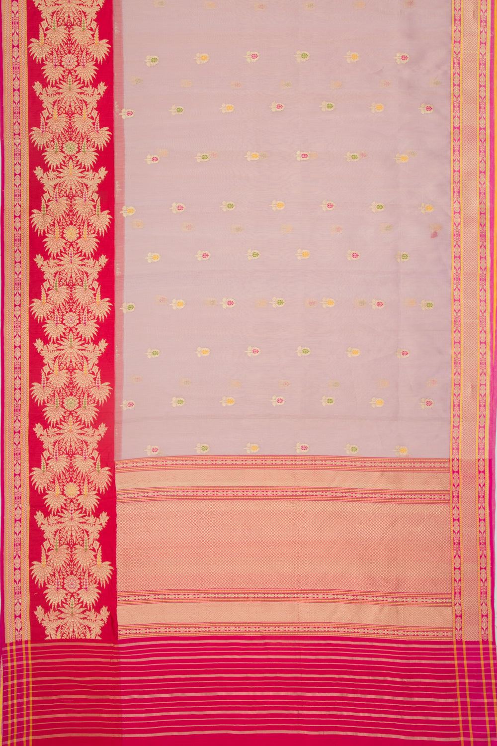 Banarasi Kora Organza Butta Lilac Saree
