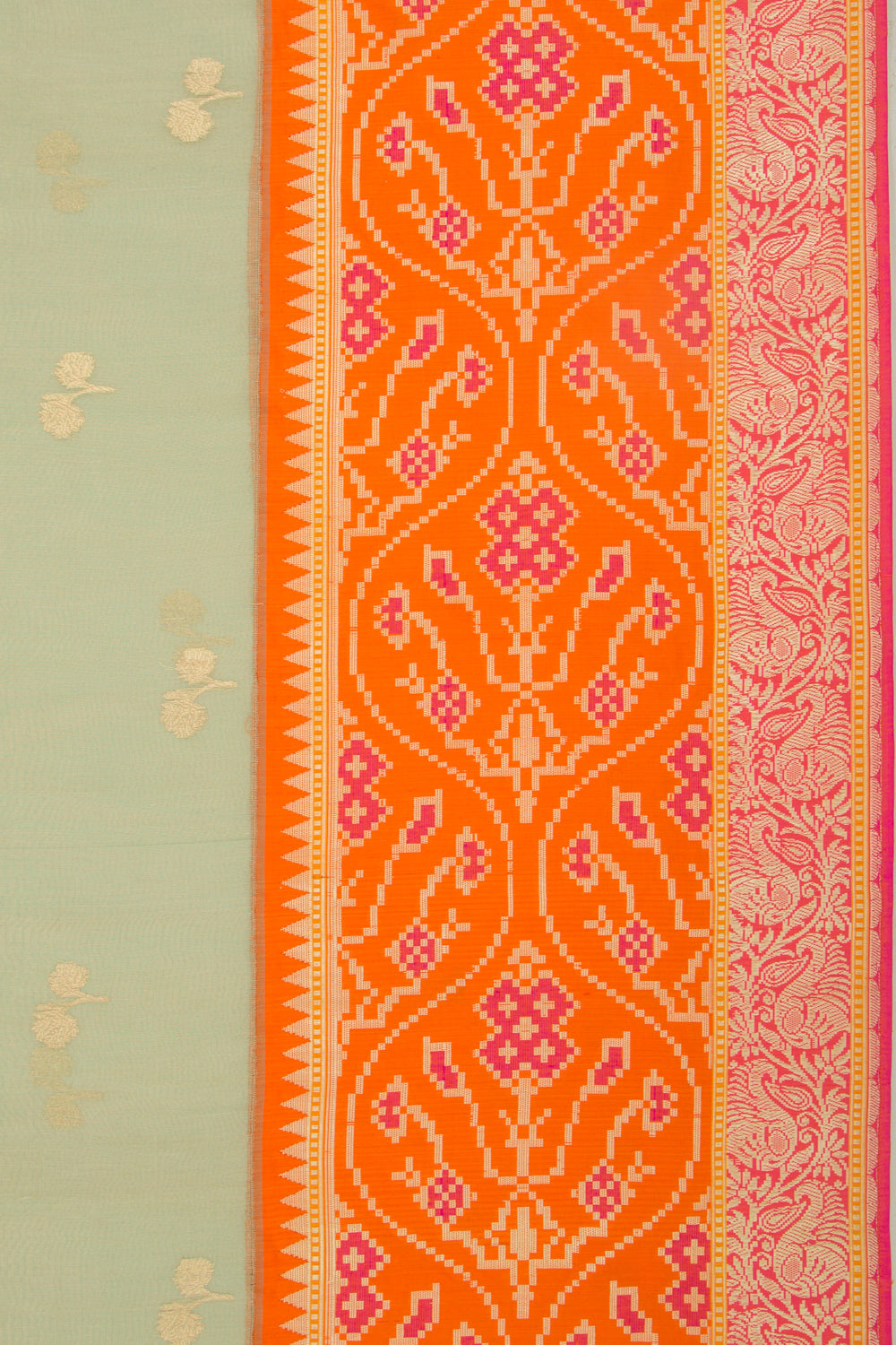 Banarasi Kora Organza Butta Green Saree