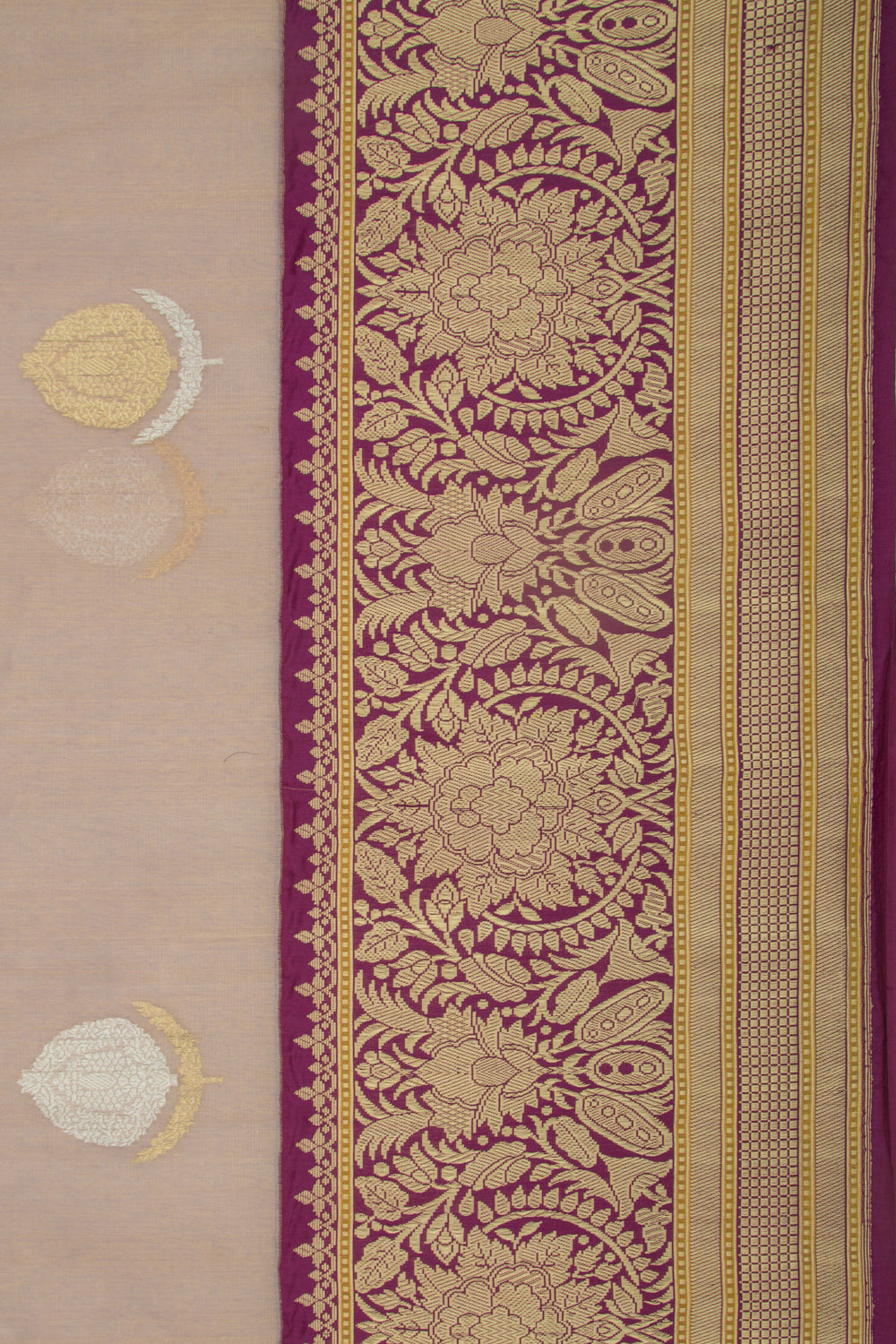 Banarasi Kora Organza Butta Lilac Saree