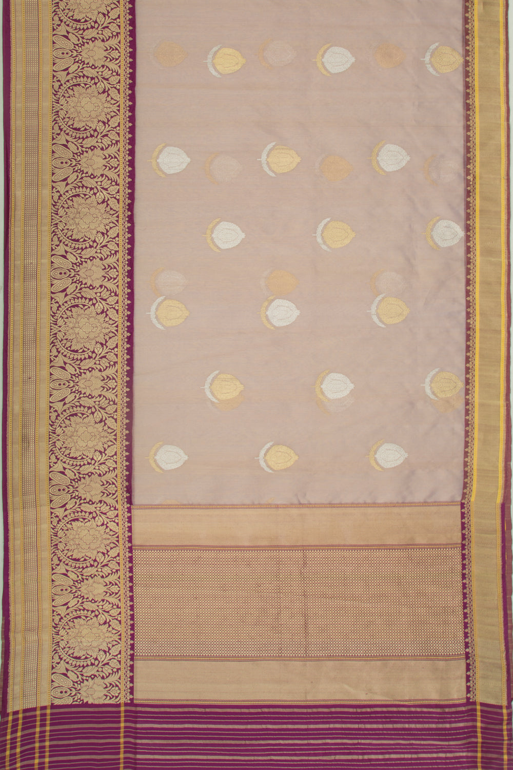 Banarasi Kora Organza Butta Lilac Saree