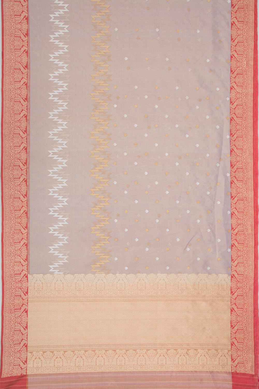 Banarasi Kora Organza Tissue Butta Violet Saree