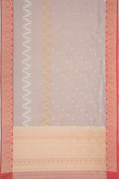 Banarasi Kora Organza Tissue Butta Violet Saree