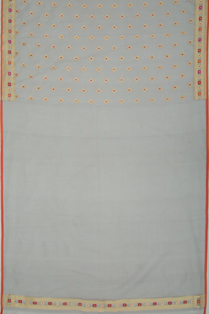 Banarasi Kora Organza Butta Grey Saree