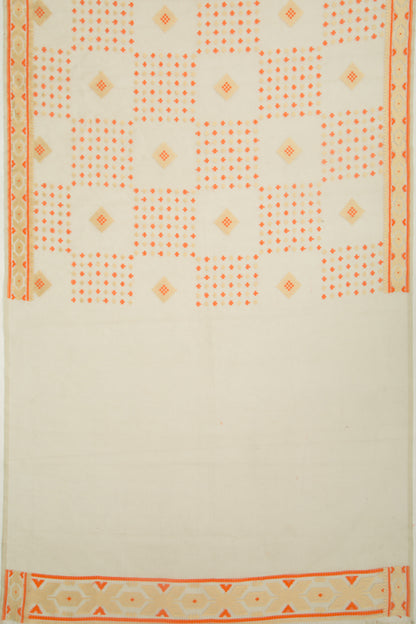 Banarasi Kora Organza Brocade Cream Saree