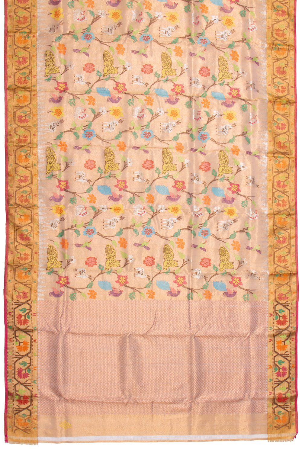Kota Silk Tissue Jamdani Honey Gold Saree