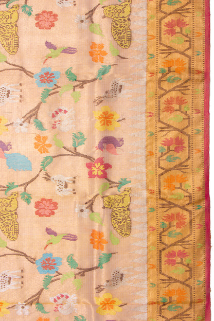 Kota Silk Tissue Jamdani Honey Gold Saree